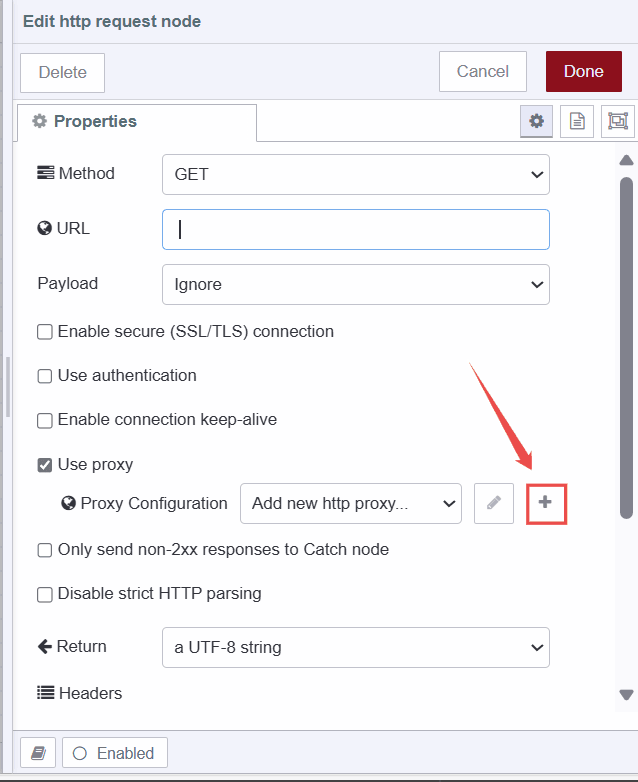 Image showing option to add the config node Image showing option to add the config node